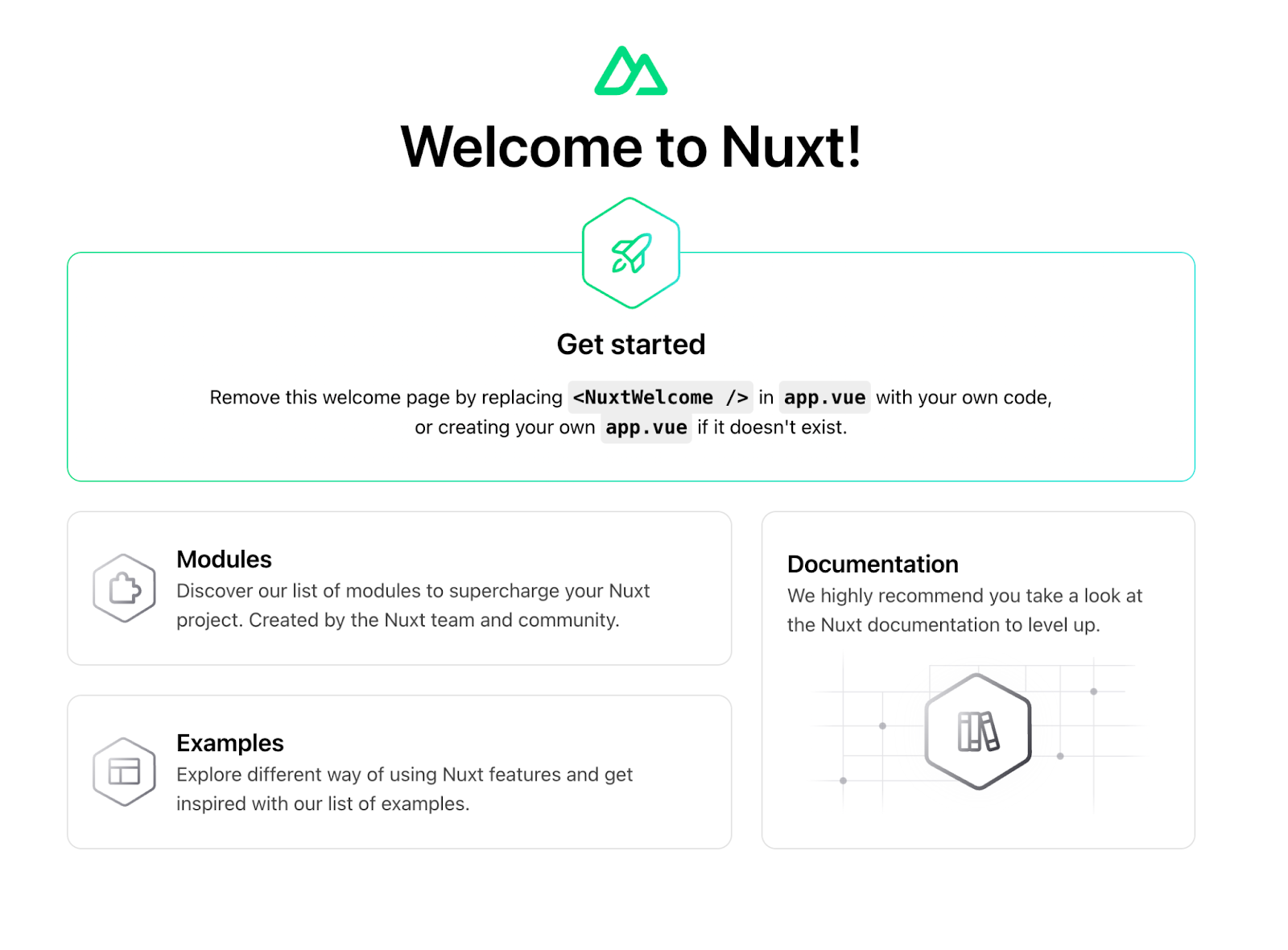 Nuxt Getting Started Page